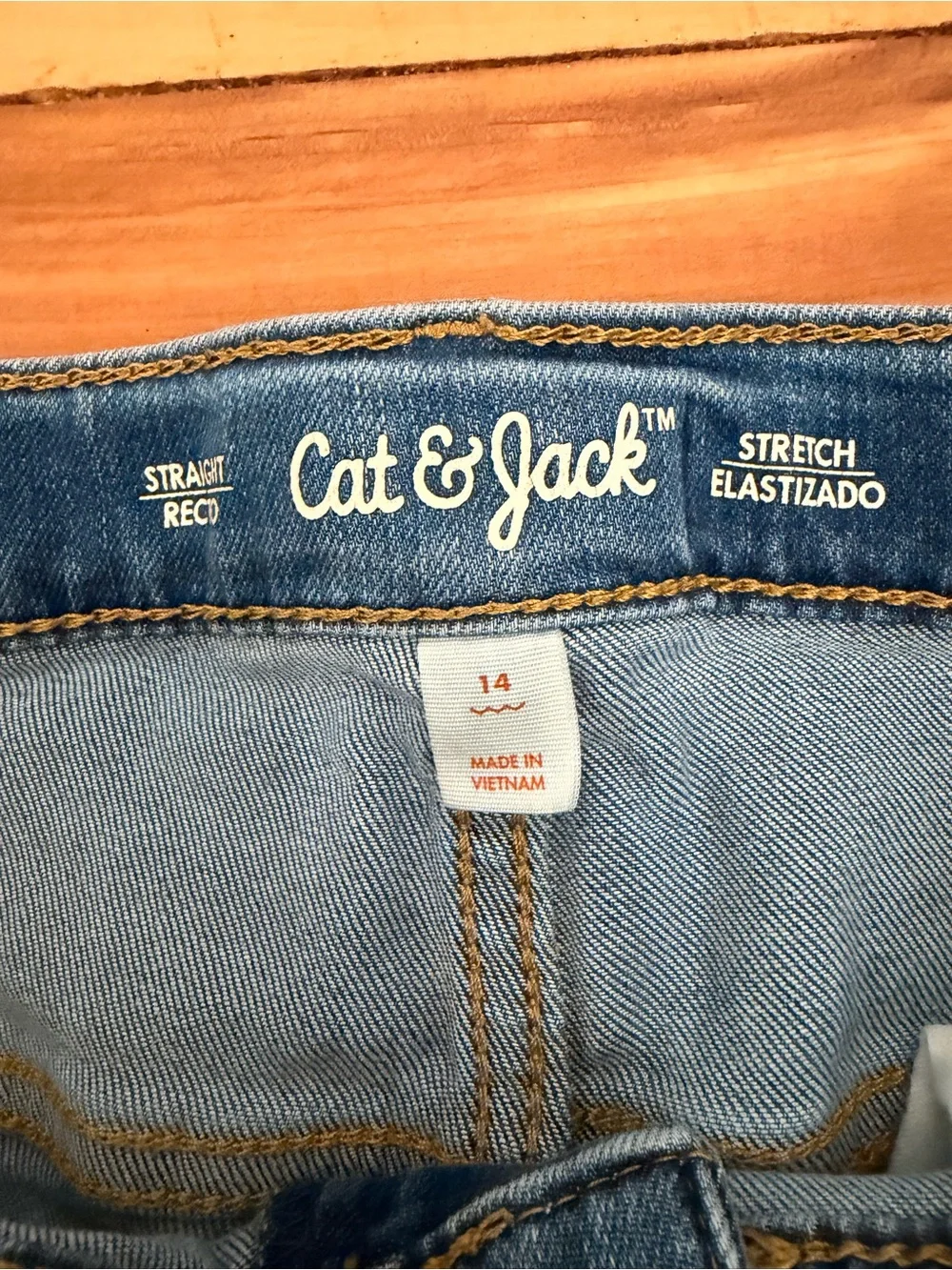 Boys Lot of 3, Jeans and Long sleeve tan Shirt, NWT Cat and Jack 14/16